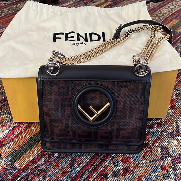 Fendi Kan Logo Mesh Chain Strap bag. - Picture 1 of 5